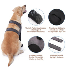 Grettytling paw covers secure non-slip fit for active dogs.