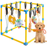 Grevigily Puppy Play Gym side view, spacious interior for safe exploration and enrichment.