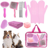 Grnheat 8PCS dog slicker brush kit for efficient brushing.