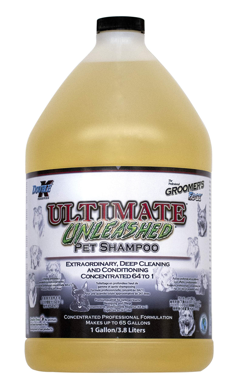 Groomer's Edge Ultimate Unleashed shampoo gallon bottle for show-ready coats