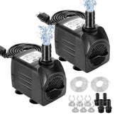 GROWNEER 2-pack submersible pump set shown in aquarium for reliable circulation