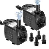 GROWNEER 2-pack 550GPH submersible pump front view for quiet fountain setup
