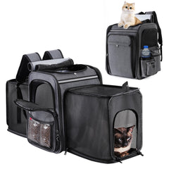 Groxkox cat backpack front view showing easy pet access and visibility