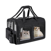 Groxkox cat carrier foldable 2-cat design for easy travel and storage.