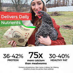 GrubTerra BSFL poultry treat serving supports flexible feeding in flocks.