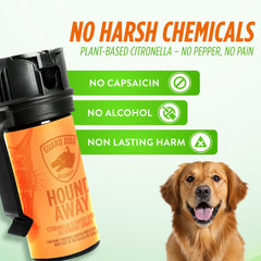 Guard Dog Security citronella spray packaging compact and travel-ready for on-the-go protection.