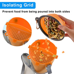 Durable cap design with separate mouths for food and water.