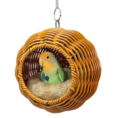 Gucvdnple suspended bird nest offers a cozy resting space.