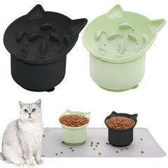 Guiqulai dual elevated slow feeder bowls in black promote paced meals