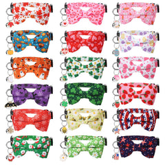 Guiqulai holiday cat collar with bowtie ensemble for festive looks.