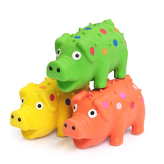Guiwawa orange squeaky pig toy for small and medium dogs during interactive play.