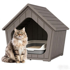 GULAIMOAO cat litter enclosure front view with wide opening for easy access