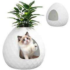 GULAIMOAO egg-shaped litter box enclosure blends with living room decor for discreet pet care