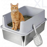 GULUNOOK XL high sided litter box overview with spacious entry for large cats