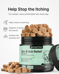 Guluprime daily skin support promotes balanced skin on dogs