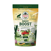 Gussy's Gut Daily Boost bottle showcasing the fermented formula that supports canine gut health.