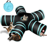 GUSTYLE Cat Tunnel 5 Way assembled view promotes versatile indoor play and exploration.
