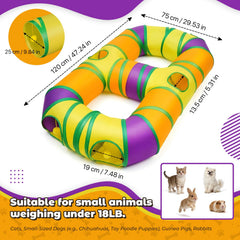 GUSTYLE collapsible cat tunnel for easy storage and travel.