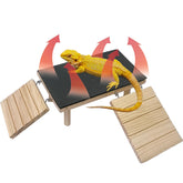 Gxsdj bearded dragon basking platform with climbing ramp for natural warmth and exploration.