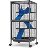 HABUTWAY chinchilla cage front view with secure latch and spacious bar spacing.