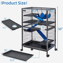 HABUTWAY ferret cage with a hammock for cozy resting spots.