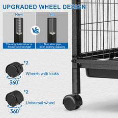 HABUTWAY metal cage with five levels for multi-level play.
