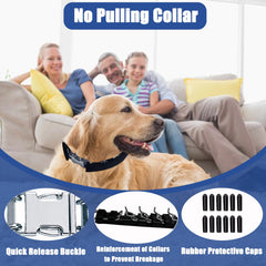 HAESINPA prong collar soft rubber caps cushion contact for gentle acclimation.