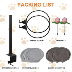Haijunnm Double Cat Desk Bed breathable mesh keeps the setup cool and clean