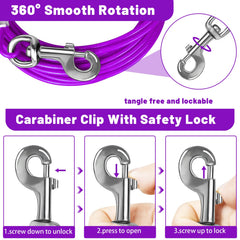 HaiYUAN dog tie-out cable 15ft for flexible outdoor play and safety.