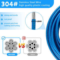 HaiYUAN dog tie-out cable 20ft gives dogs more freedom in larger yards or campsites.