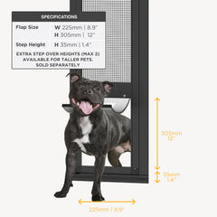 Hakuna Pets V2 flap close-up with UV resistant material for outdoor durability