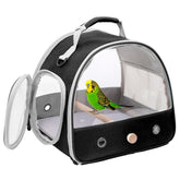 Halinfer bird travel carrier with side window for scenic views during trips.