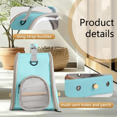 Halinfer travel cage with compact dimensions secures small birds during transport.