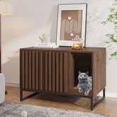 Halitaa cat litter box enclosure assembly in living room