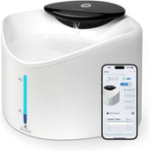 Halkydy wireless cat water fountain front view with compact design and quiet operation