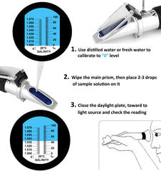 Hallocool refractometer viewed through the eyepiece for quick readings.