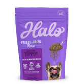 Halo Freeze Dried Raw Dog Topper beef-salmon bag to boost protein and flavor.