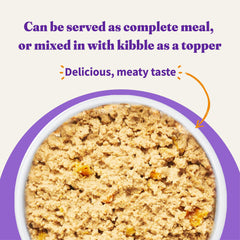 Halo small-breed wet food USA-made badge displayed with packaging