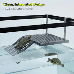 Halomyyth SolidForm non-slip ramp helps turtles climb out safely.