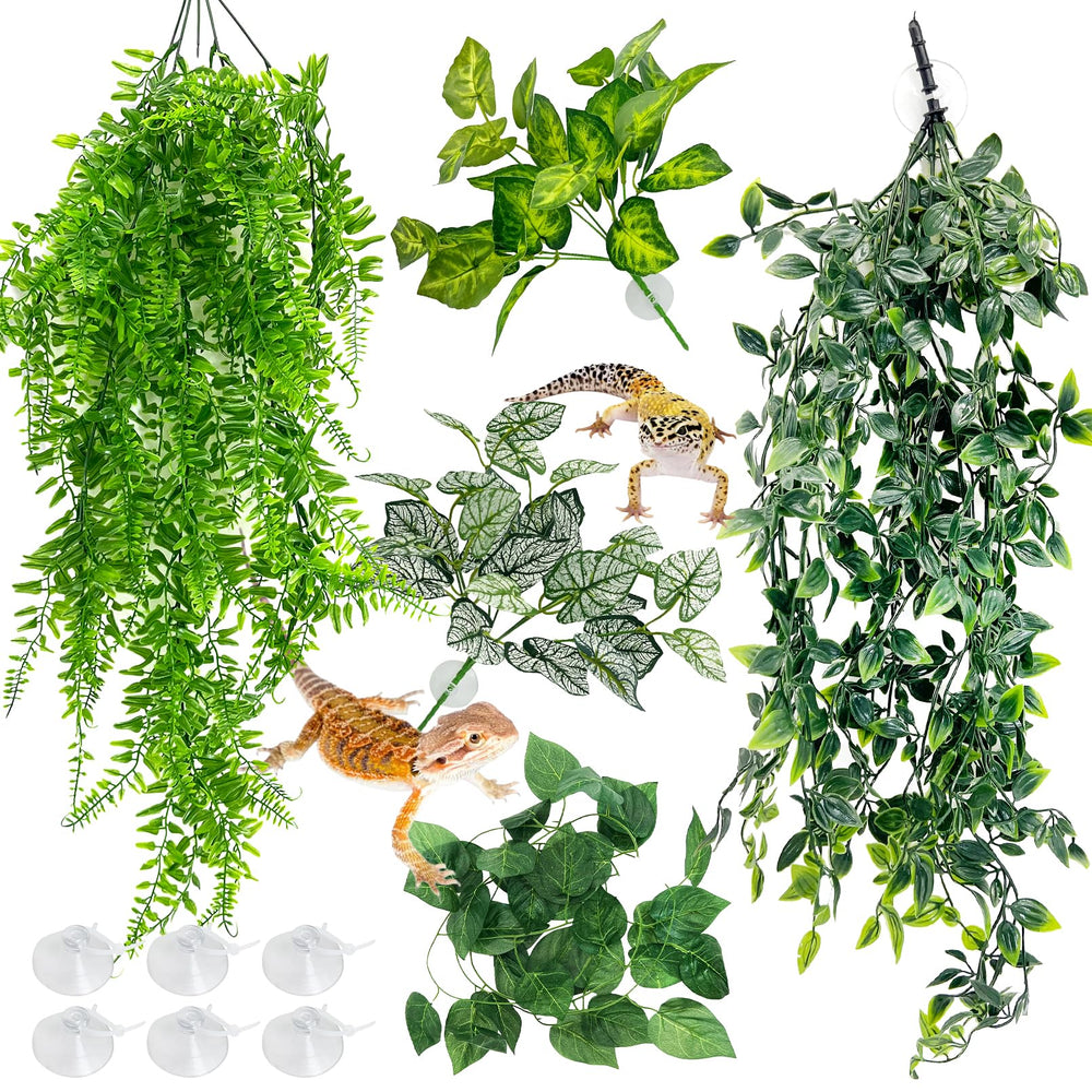 Hamiledyi large hanging leaves, 32 inches, enrich terrarium with natural hiding spots.