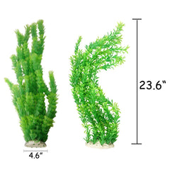 Close-up of two tall 23-inch plants creating depth in the aquarium.
