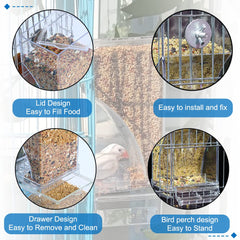 Hamiledyi Bird Water Dispenser with acrylic reservoir easily monitors water level.