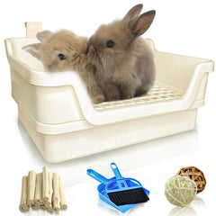 Hamiledyi extra large rabbit litter box front view shows spacious interior for comfortable movement