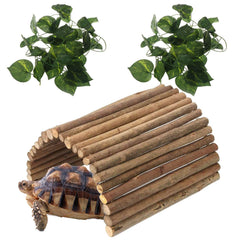 Hamiledyi extra large wooden reptile hideout bridge provides sturdy hiding and climbing space.