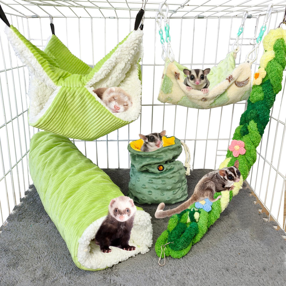 Hamiledyi ferret hammock double layer provides cozy resting space in cages.