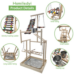 Hamiledyi four-layer design expands play area and training space for mid-sized birds.