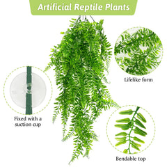 Hamiledyi reptile green leaves create layered habitat walls up to 76 inches.