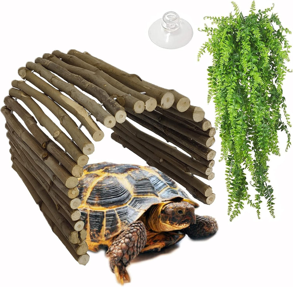 Hamiledyi tortoise hideout wooden ladder bridge offers secure shelter and climbing.