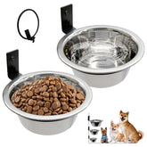 Hamiledyi wall-mounted elevated bowls showing space-saving feeding setup