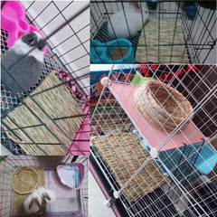 Hamiledyi woven bed mat chew-toy use shows interactive nibbling and play.